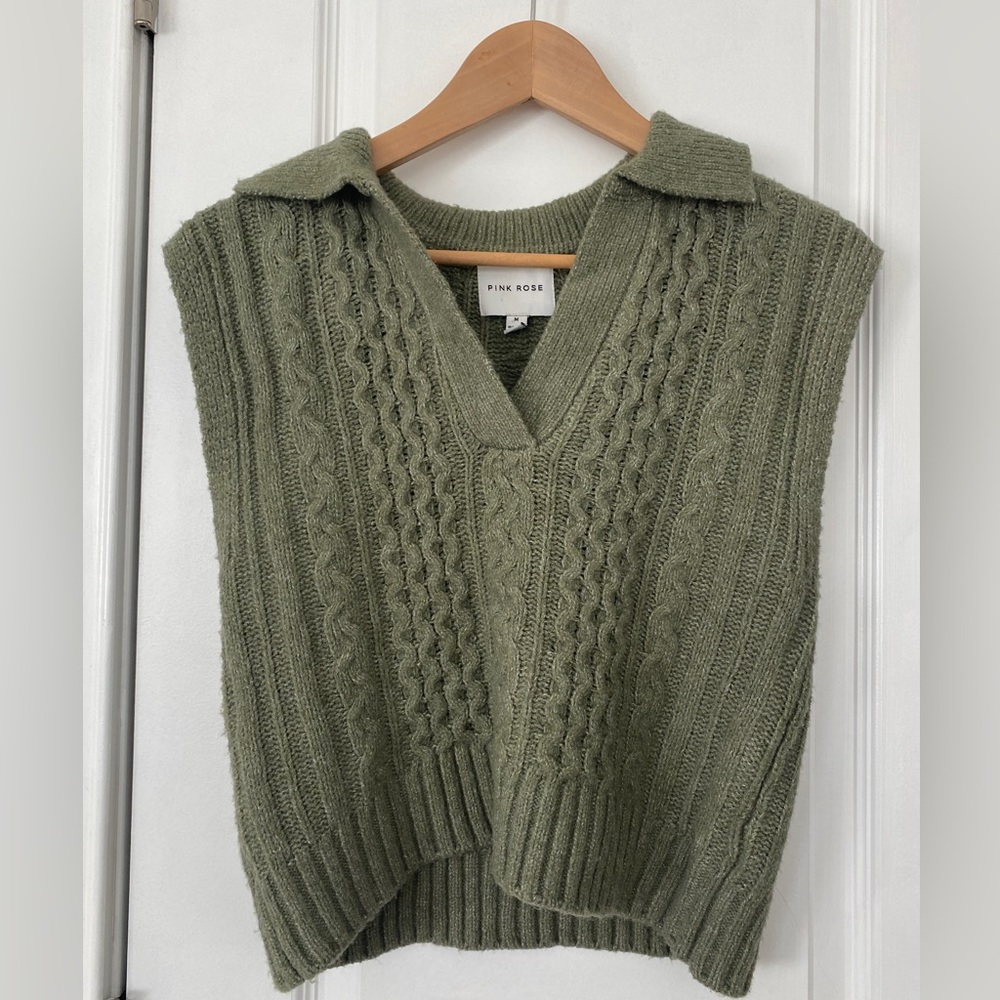 Pink Rose Sweater Vest